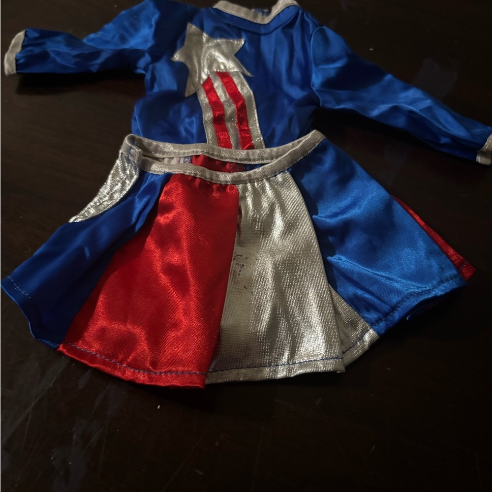 American Girl Red, Blue & Silver Superhero Costume